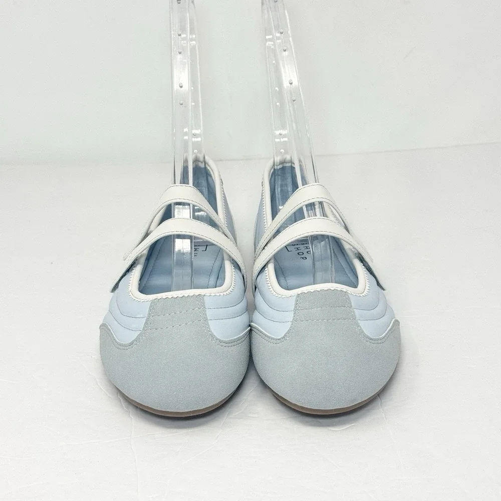 ShuShop Salome Ballet Sneakers Women's 7.5 Blue Mary Jane Flats Preppy Sporty